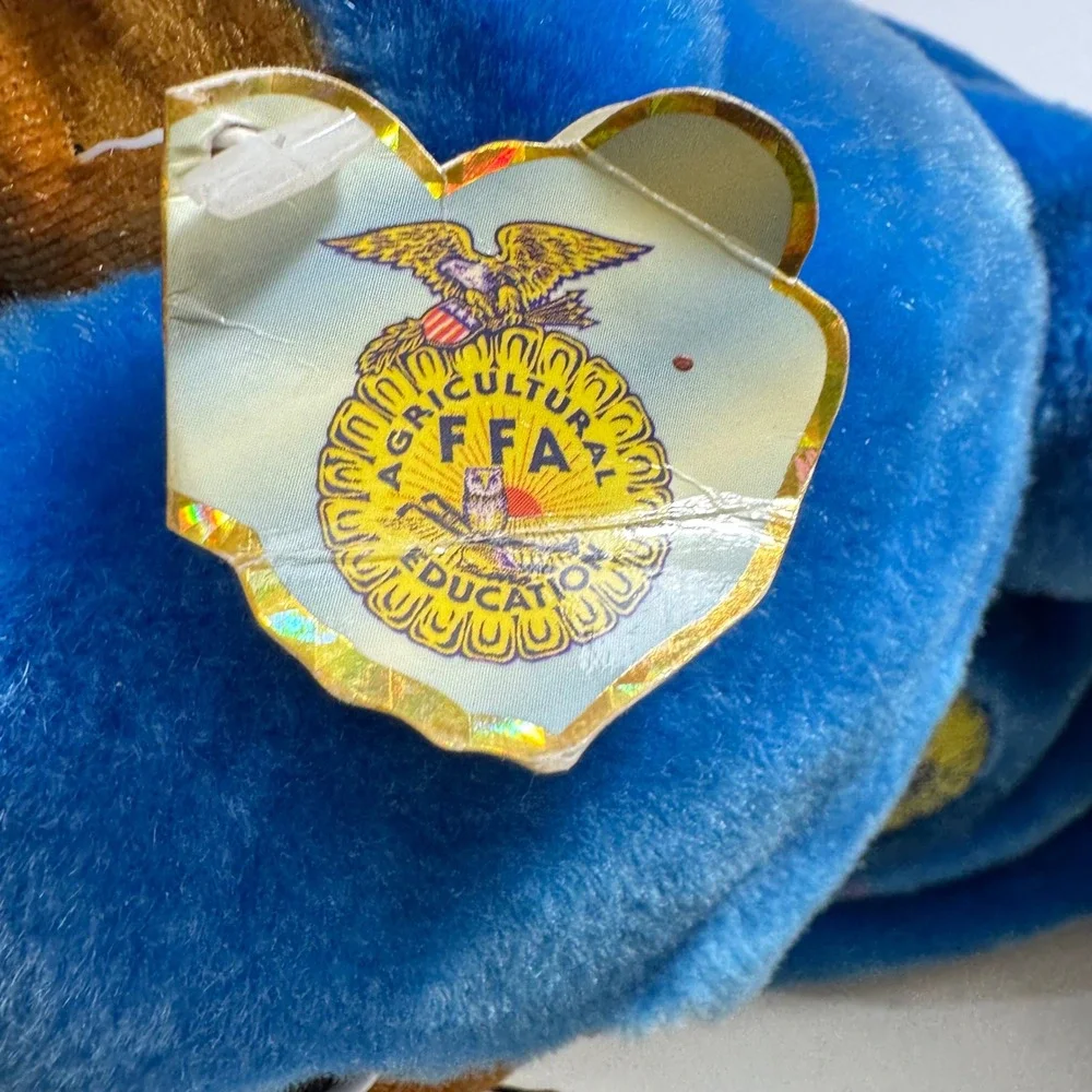 VTG RARE Glory Be FFA National Ag E Bear Blue Gold‎ Plush Stuffed Animal 2003